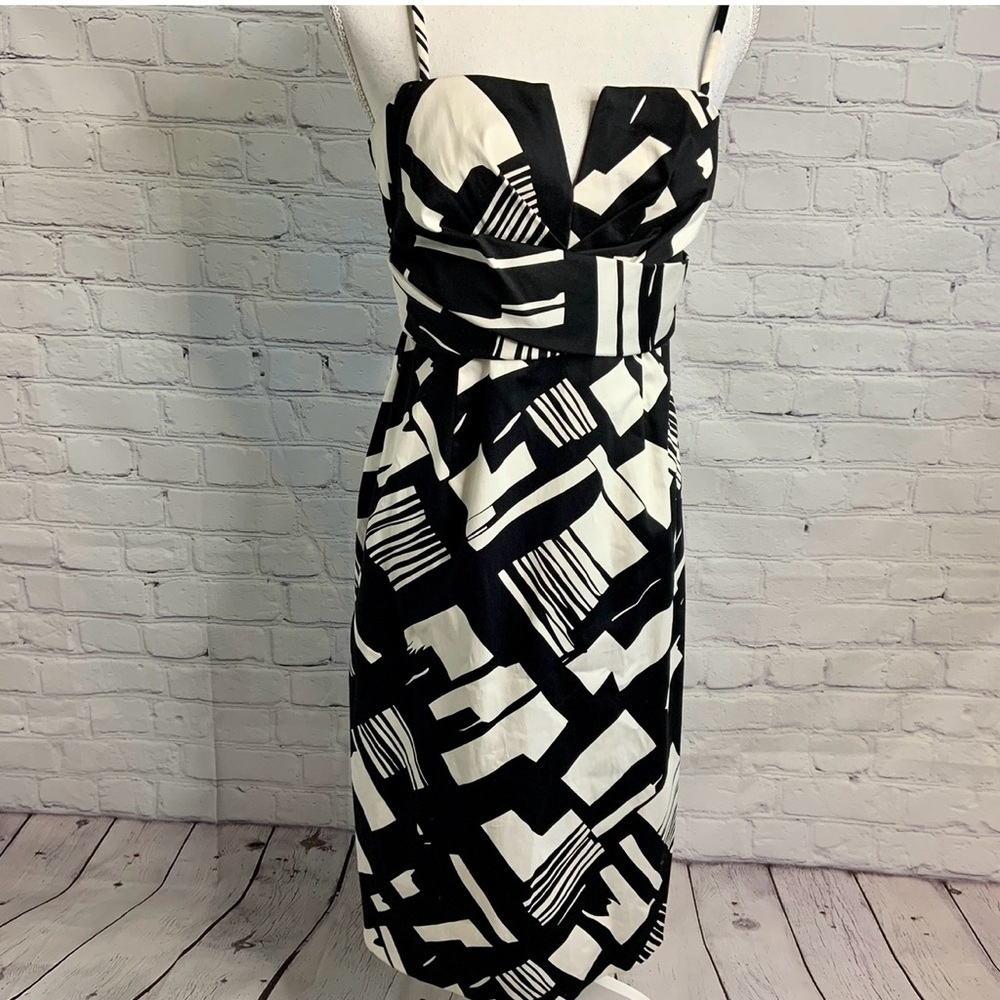 White House Black Market Black & White Party Dress 4
